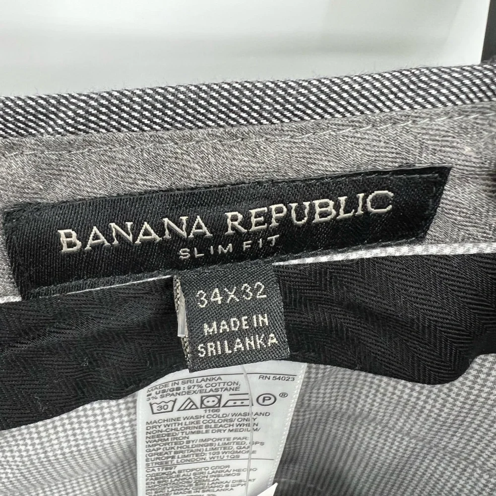 Banana Republic gray mini checkered slim fit trousers